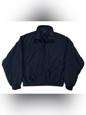 Rae Mode Navy Fleece Lined Quarter Zip Pullover Jacket Oversized Medium